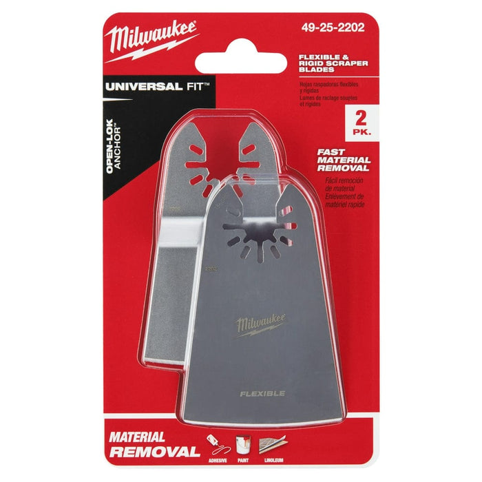 Milwaukee Tool Accessories Milwaukee Milwaukee® OPEN-LOK™ 2" RIGID & 2" FLEXIBLE SCRAPER VARIETY PACK 2PC