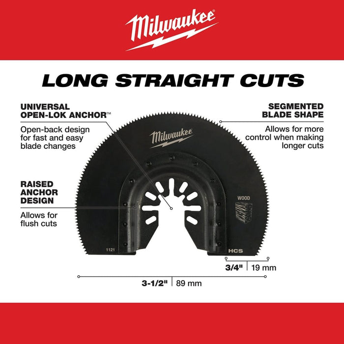 Milwaukee Tool Accessories Milwaukee Milwaukee® OPEN-LOK™ 3-1/2" HCS SEGMENTED WOOD BLADE 1PK