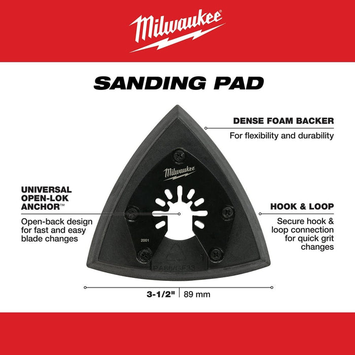 Milwaukee Tool Accessories Milwaukee Milwaukee® OPEN-LOK™ 3-1/2" TRIANGLE SANDING PAD 1PK