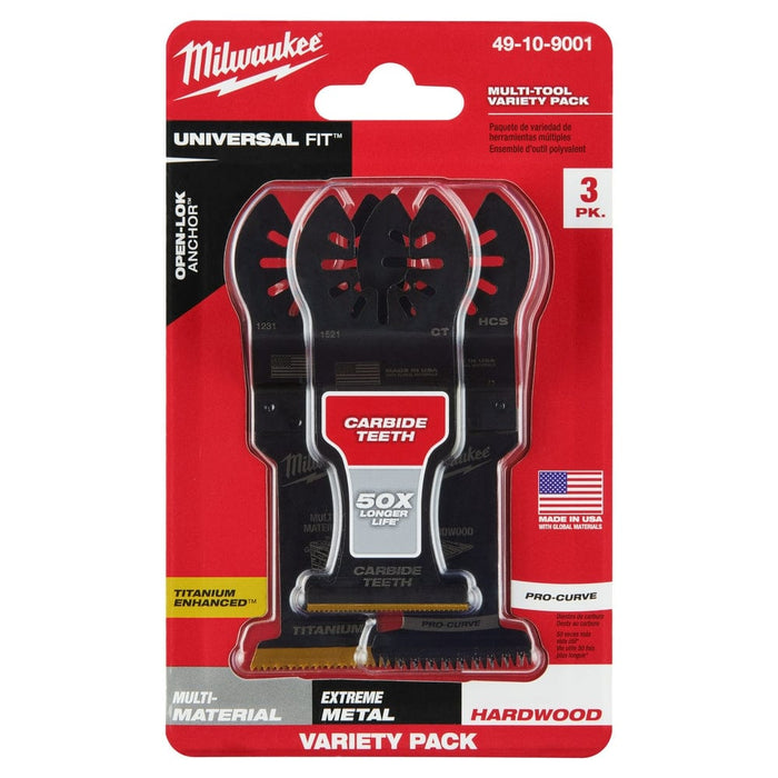 Milwaukee Tool Accessories Milwaukee Milwaukee® OPEN-LOK™ 3PC ALL PURPOSE MULTI-TOOL BLADE VARIETY PACK