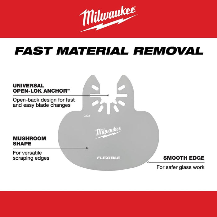 Milwaukee Tool Milwaukee Milwaukee® OPEN-LOK™ MUSHROOM SEALANT SCRAPER BLADE 5PK