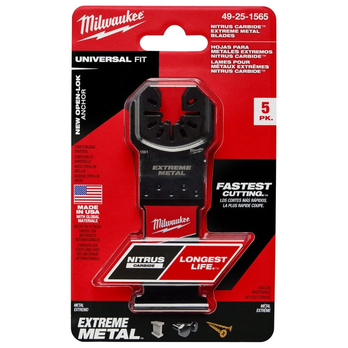 Milwaukee Tool Milwaukee NITRUS CARBIDE™ Extreme Metal Universal Fit OPEN-LOK™ Multi-Tool Blade 5PK