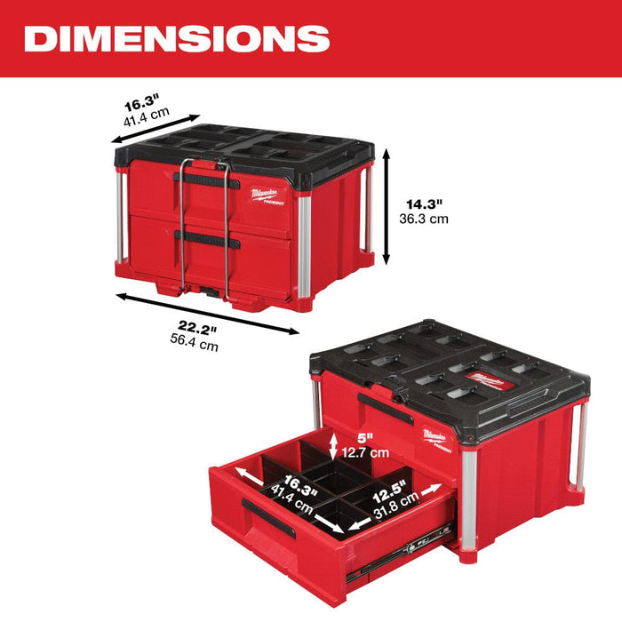 Milwaukee Tool Tool Storage Milwaukee PACKOUT™ 2-Drawer Tool Box