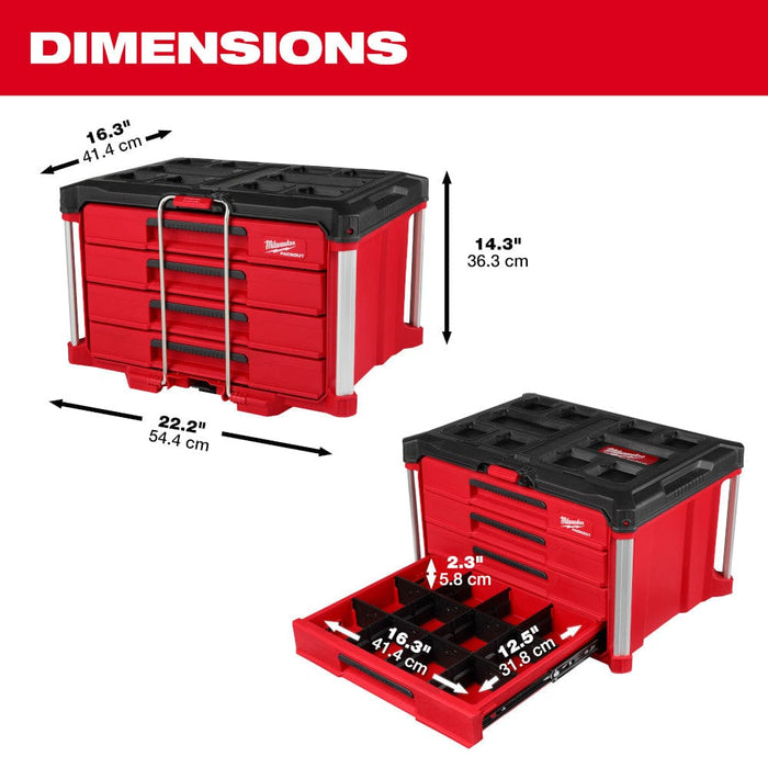 Milwaukee Tool Tool Storage Milwaukee PACKOUT™ 4-Drawer Tool Box