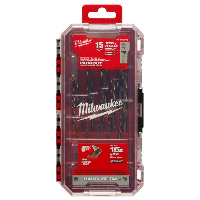 Milwaukee Tool Milwaukee RED HELIX™ Cobalt Drill Bit Set – 15PC