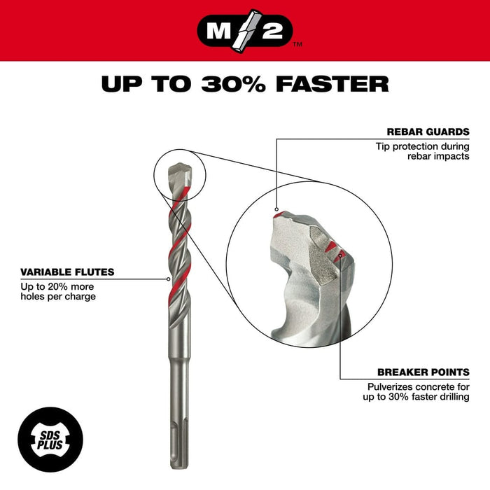 Milwaukee Tool Milwaukee SDS-Plus 2-Cutter 1/2 in. x 10 in. x 12 in.