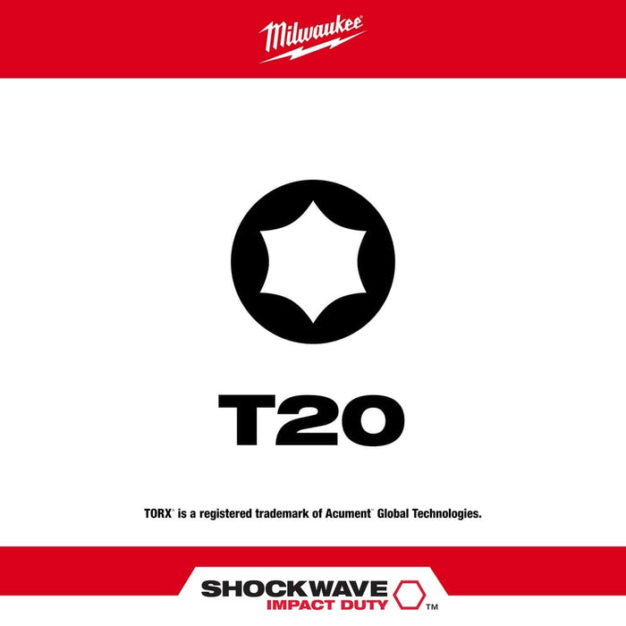 Milwaukee Tool Power Tools Accessories Milwaukee SHOCKWAVE™ 1 in. Impact T20 Insert Bits (15 Pack)