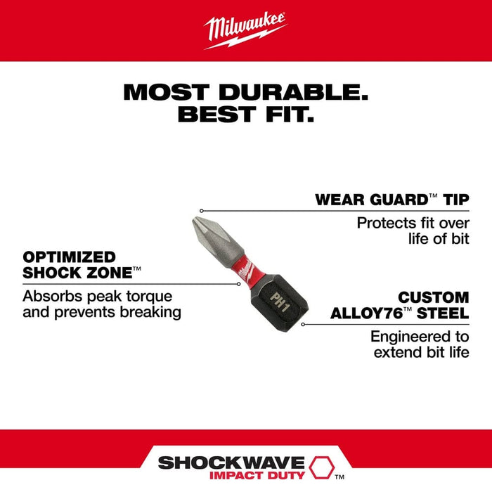 Milwaukee Tool Power Tools Accessories Milwaukee SHOCKWAVE™ 1 in. Impact T20 Insert Bits (15 Pack)