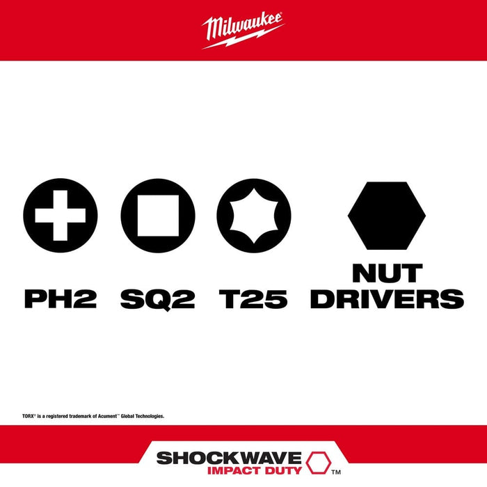 Milwaukee Tool Milwaukee SHOCKWAVE™ 10-Piece Impact Driver Guide Bit Set