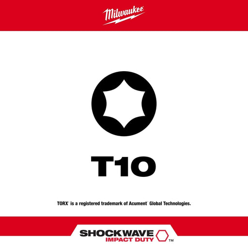 Milwaukee Tool Milwaukee SHOCKWAVE™ 2 in. Impact Torx® T10 Power Bit