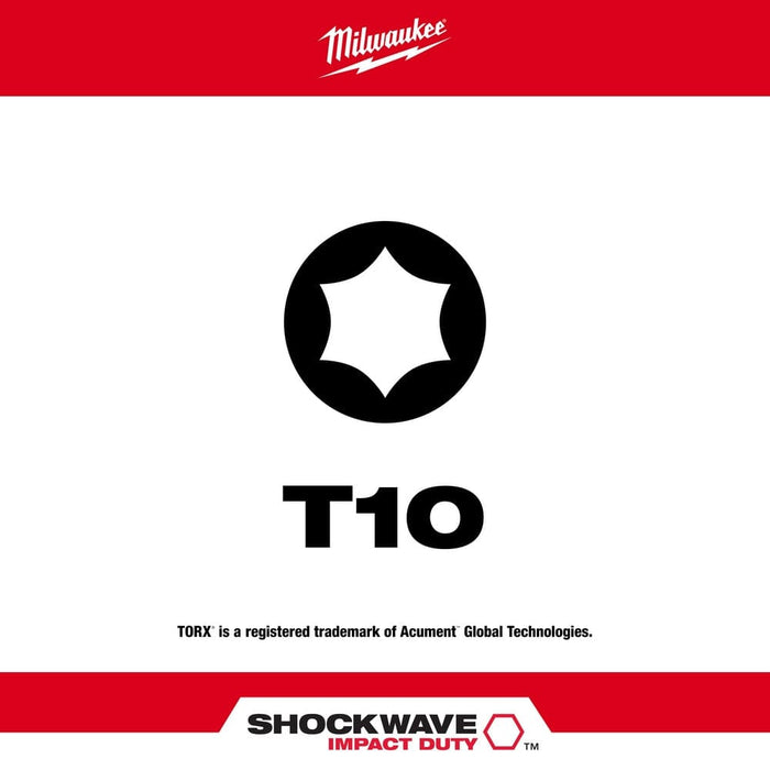 Milwaukee Tool Milwaukee SHOCKWAVE™ 2 in. Impact Torx® T10 Power Bit