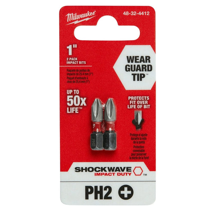 Milwaukee Tool Milwaukee SHOCKWAVE™ 2-Piece Impact Phillips #2 Insert Bits