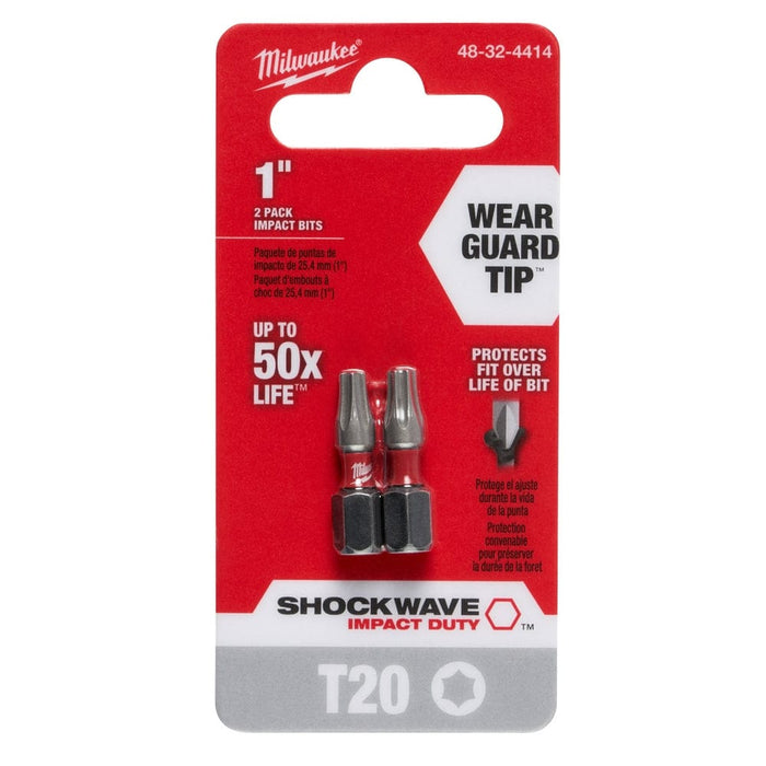 Milwaukee Tool Milwaukee SHOCKWAVE™ 2-Piece Impact Torx® T20 Insert Bits