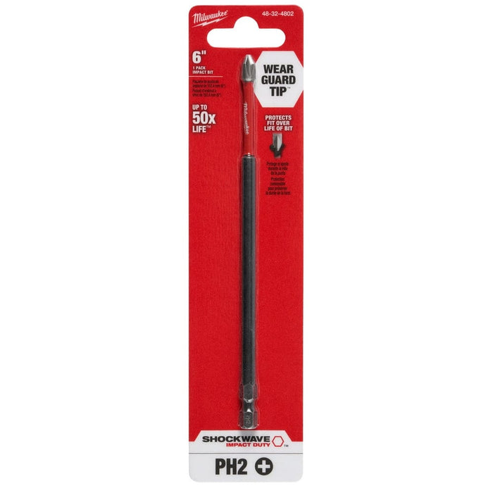 Milwaukee Tool Milwaukee SHOCKWAVE™ 6 in. Phillips #2 Impact Power Bit