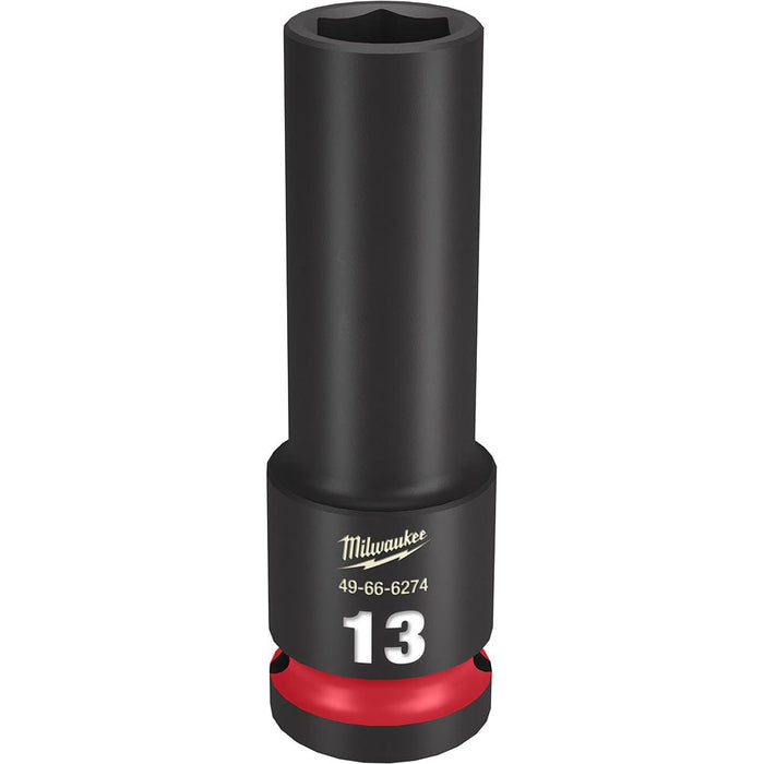 Milwaukee Tool Accessories Milwaukee SHOCKWAVE™ Impact Duty™ 1/2" Drive 13MM Deep 6 Point Socket