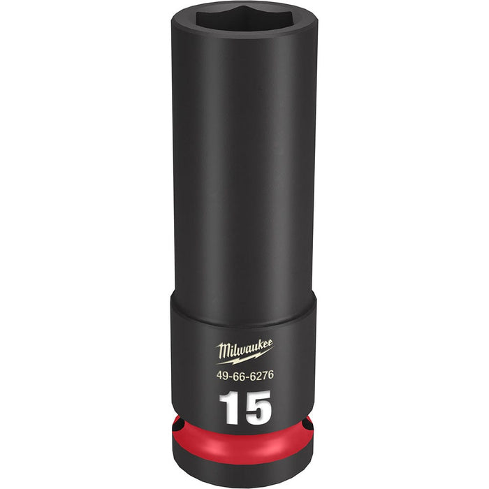 Milwaukee Tool Accessories Milwaukee SHOCKWAVE™ Impact Duty™ 1/2" Drive 15MM Deep 6 Point Socket