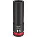 Milwaukee Tool Accessories Milwaukee SHOCKWAVE™ Impact Duty™ 1/2" Drive 15MM Deep 6 Point Socket