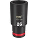 Milwaukee Tool Accessories Milwaukee SHOCKWAVE™ Impact Duty™ 1/2" Drive 26MM Deep 6 Point Socket