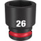Milwaukee Tool Accessories Milwaukee SHOCKWAVE™ Impact Duty™ 1/2" Drive 26MM Standard 6 Point Socket
