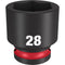 Milwaukee Tool Accessories Milwaukee SHOCKWAVE™ Impact Duty™ 1/2" Drive 28MM Standard 6 Point Socket