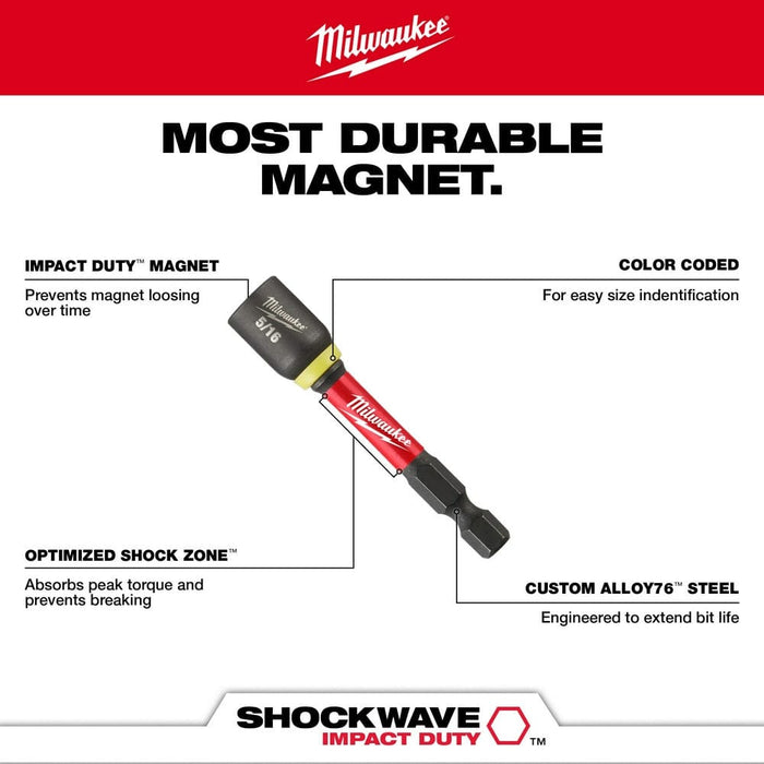 Milwaukee Tool Accessories Milwaukee SHOCKWAVE Impact Duty™ 1/2" x 2-9/16" Magnetic Nut Driver