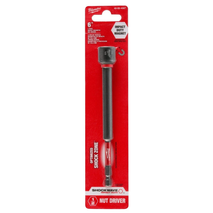 Milwaukee Tool Accessories Milwaukee SHOCKWAVE Impact Duty™ 1/2" x 6" Magnetic Nut Driver