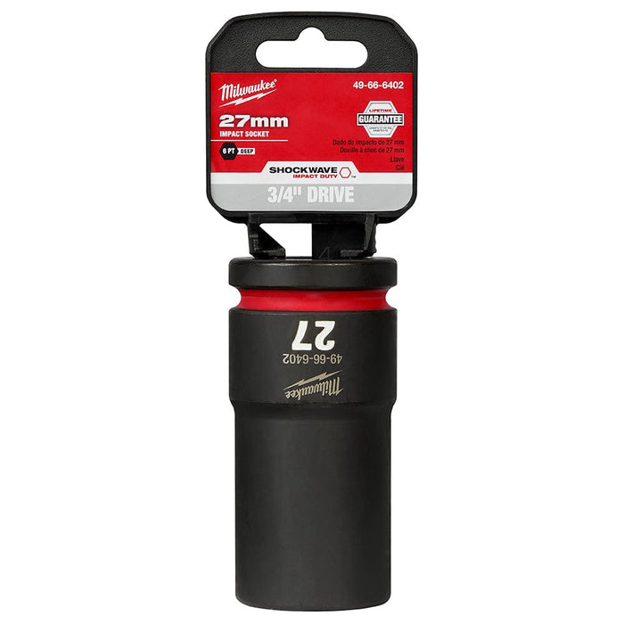 Milwaukee Tool Accessories Milwaukee SHOCKWAVE™ Impact Duty™ 3/4" Drive 27MM Deep 6 Point Socket