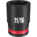 Milwaukee Tool Accessories Milwaukee SHOCKWAVE™ Impact Duty™ 3/8" Drive 11/16" Standard 6 Point Socket