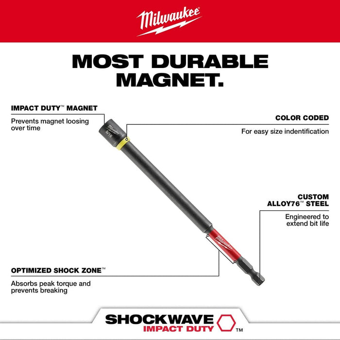 Milwaukee Tool Accessories Milwaukee SHOCKWAVE Impact Duty™ 5/16" x 6" Magnetic Nut Driver