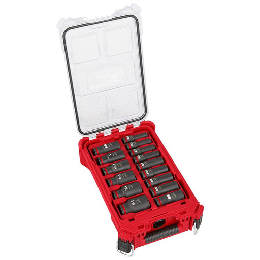 Milwaukee Tool Milwaukee SHOCKWAVE™ Impact Duty™ Socket 1/2” Dr 15PC SAE PACKOUT™ Set