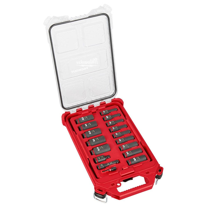 Milwaukee Tool Milwaukee SHOCKWAVE™ Impact Duty™ Socket 3/8” Dr 17PC SAE PACKOUT™ Set