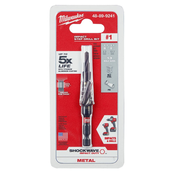 Milwaukee Tool Power Tools Accessories Milwaukee SHOCKWAVE™ Impact Duty™ Step Bit #1 1/8 - 1/2 in.