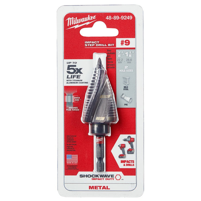 Milwaukee Tool Power Tools Accessories Milwaukee SHOCKWAVE™ Impact Duty™ Step Bit #9 7/8 in. &1-1/8 in.