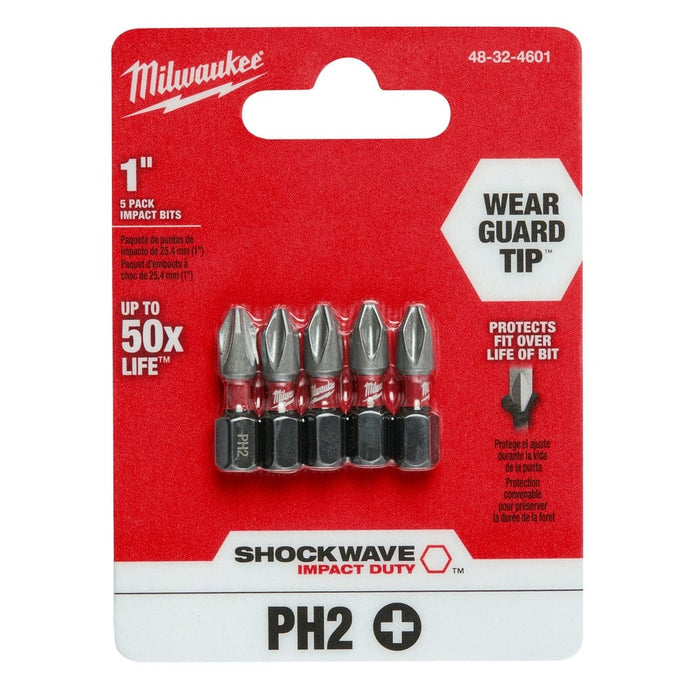 Milwaukee Tool Milwaukee SHOCKWAVE™ Impact Phillips #2 Insert Bits 5PK