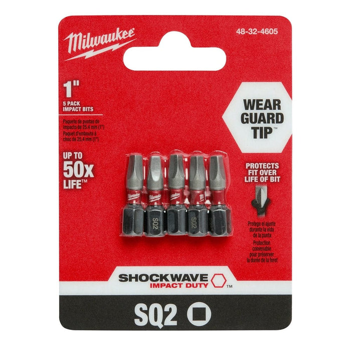 Milwaukee Tool Milwaukee SHOCKWAVE™ Impact Square Recess #2 Insert Bits 5PK