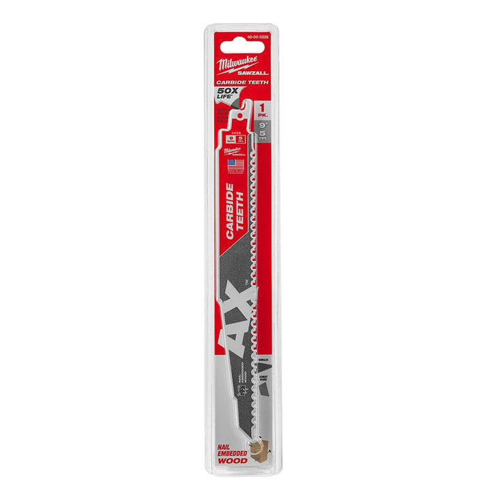 Milwaukee Tool Power Tools Accessories Milwaukee The Ax™ with Carbide Teeth SAWZALL™ Blade 9 in. 5T