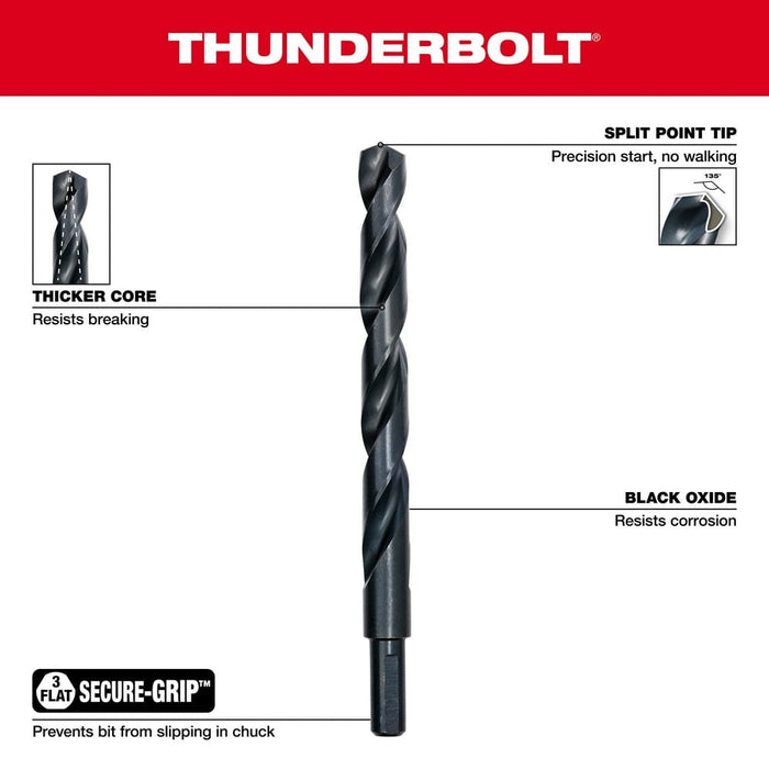 Milwaukee Tool Power Tools Accessories Milwaukee THUNDERBOLT® Black Oxide Drill Bit Set – 15PC