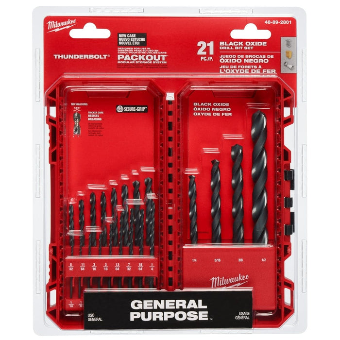 Milwaukee Tool Milwaukee THUNDERBOLT® Black Oxide Drill Bit Set – 21PC