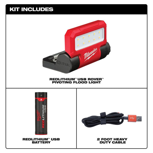 Milwaukee Tool Tools Milwaukee USB Rechargeable Rover™ Pivoting LED Flood Light