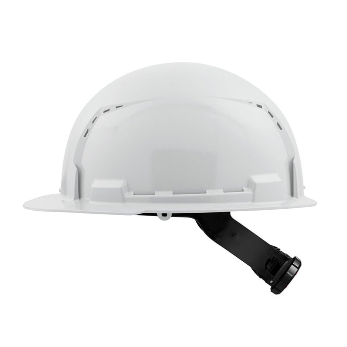 Milwaukee Tool Apparel and Safety Gear Milwaukee White Front Brim Vented Hard Hat w/4pt Ratcheting Suspension - Type 1, Class C