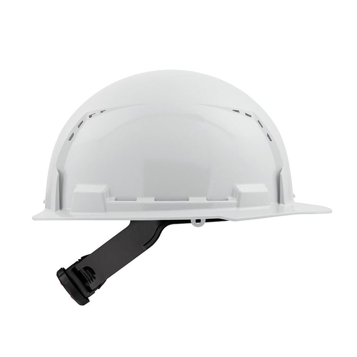 Milwaukee Tool Apparel and Safety Gear Milwaukee White Front Brim Vented Hard Hat w/4pt Ratcheting Suspension - Type 1, Class C