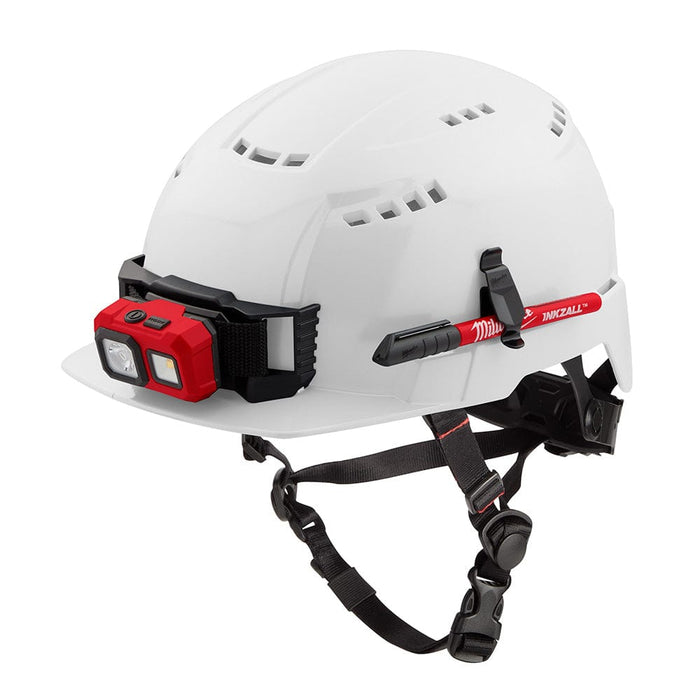 Milwaukee Tool Apparel and Safety Gear Milwaukee White Front Brim Vented Safety Helmet (USA) - Type 2, Class C