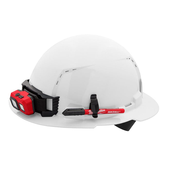 Milwaukee Tool Apparel and Safety Gear Milwaukee White Full Brim Vented Hard Hat w/4pt Ratcheting Suspension - Type 1, Class C