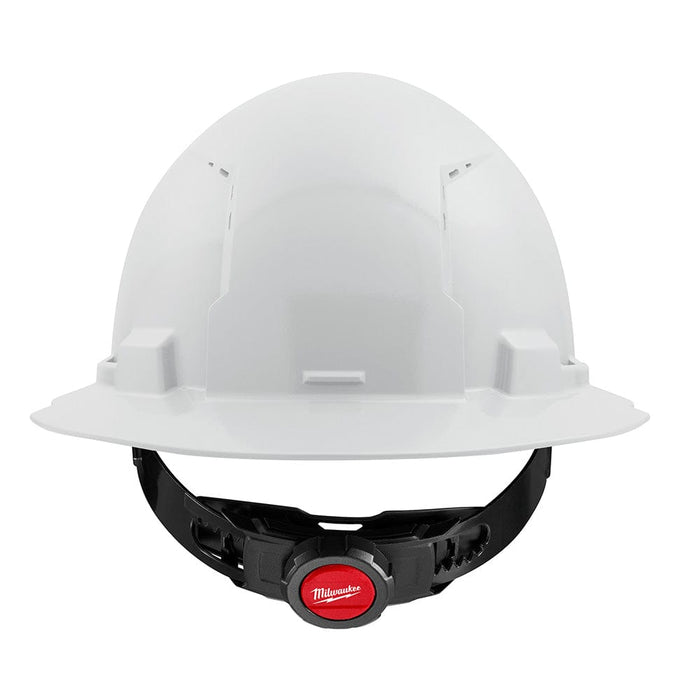 Milwaukee Tool Apparel and Safety Gear Milwaukee White Full Brim Vented Hard Hat w/4pt Ratcheting Suspension - Type 1, Class C