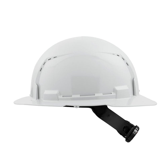 Milwaukee Tool Apparel and Safety Gear Milwaukee White Full Brim Vented Hard Hat w/4pt Ratcheting Suspension - Type 1, Class C