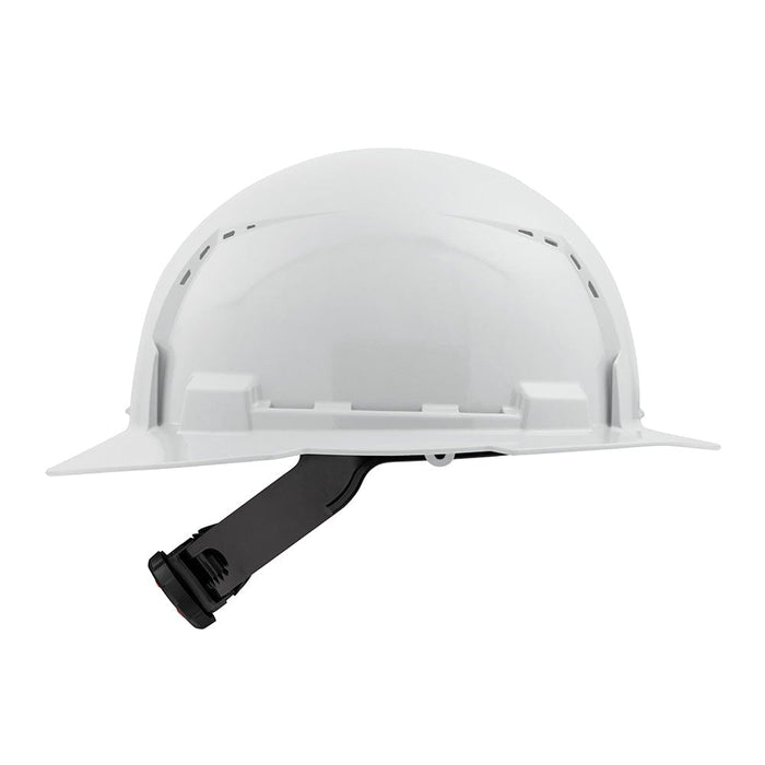 Milwaukee Tool Apparel and Safety Gear Milwaukee White Full Brim Vented Hard Hat w/4pt Ratcheting Suspension - Type 1, Class C