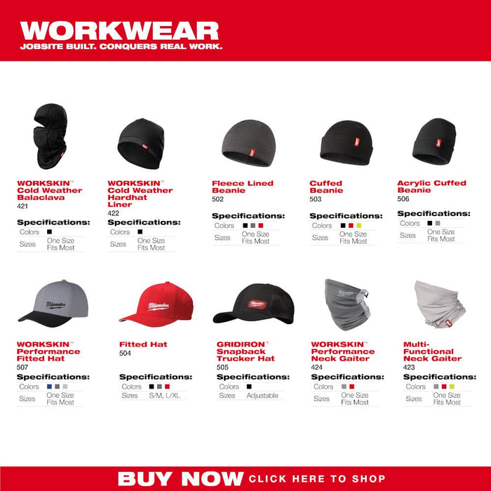 Milwaukee Tool Apparel and Safety Gear Milwaukee WORKSKIN™  Performance Fitted Hat