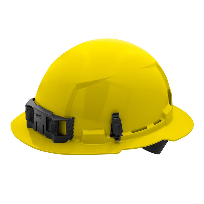 Milwaukee Yellow Full Brim Hard Hat w/4pt Ratcheting Suspension - Type 1, Class E