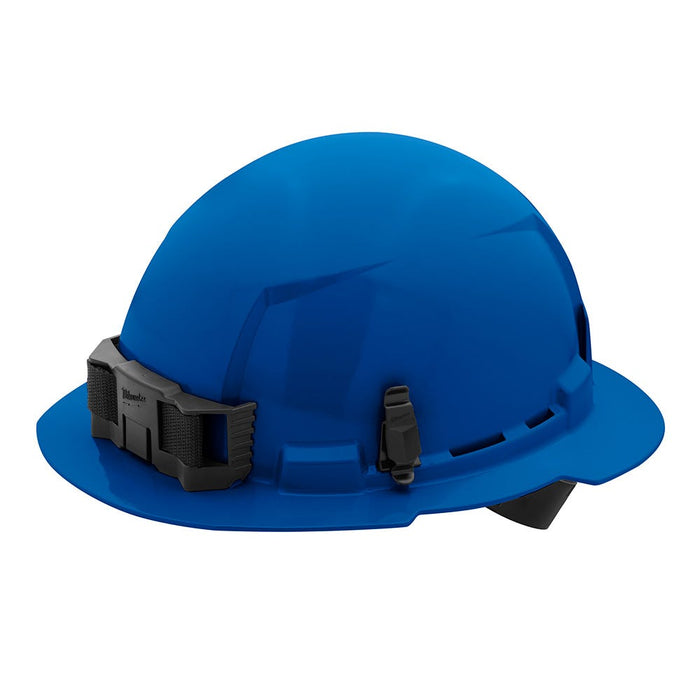 Milwaukee Blue Full Brim Hard Hat w/4pt Ratcheting Suspension - Type 1, Class E