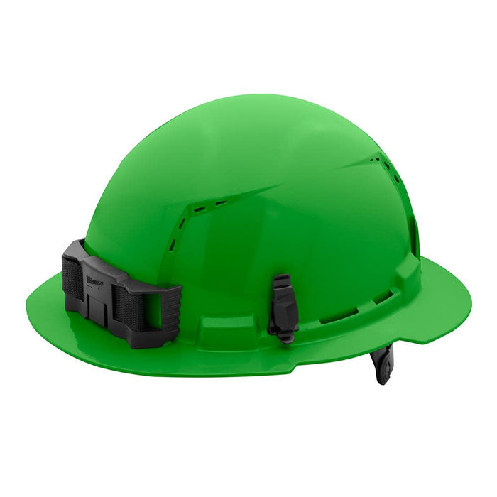 Milwaukee Green Full Brim Vented Hard Hat w/6pt Ratcheting Suspension - Type 1, Class C